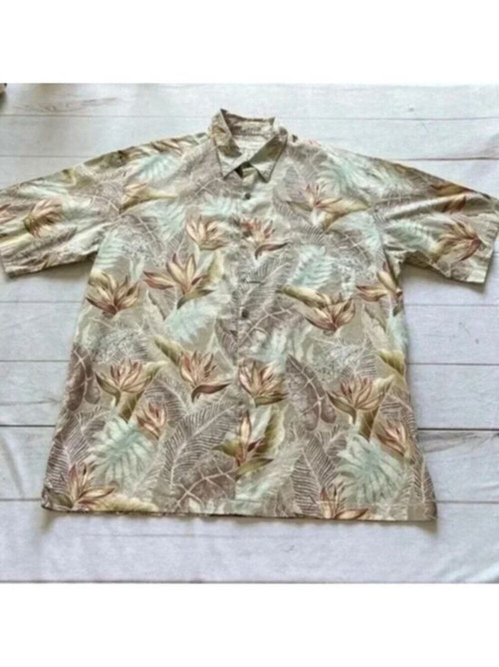 Tori Richard Honolulu Mens Tropical Aloha Short Sleeve Shirt Size L Vint…